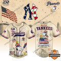 New York Yankees Peanuts America 250th Anniversary 2026 Baseball Jersey