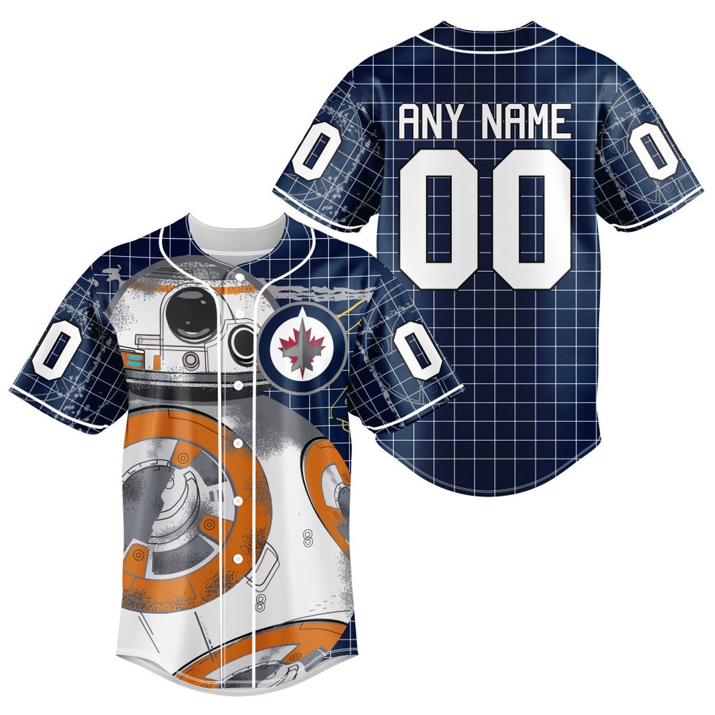 NHL Winnipeg Jets | Specialized Baseball Jersey X BB-8 D Star War - Bafud
