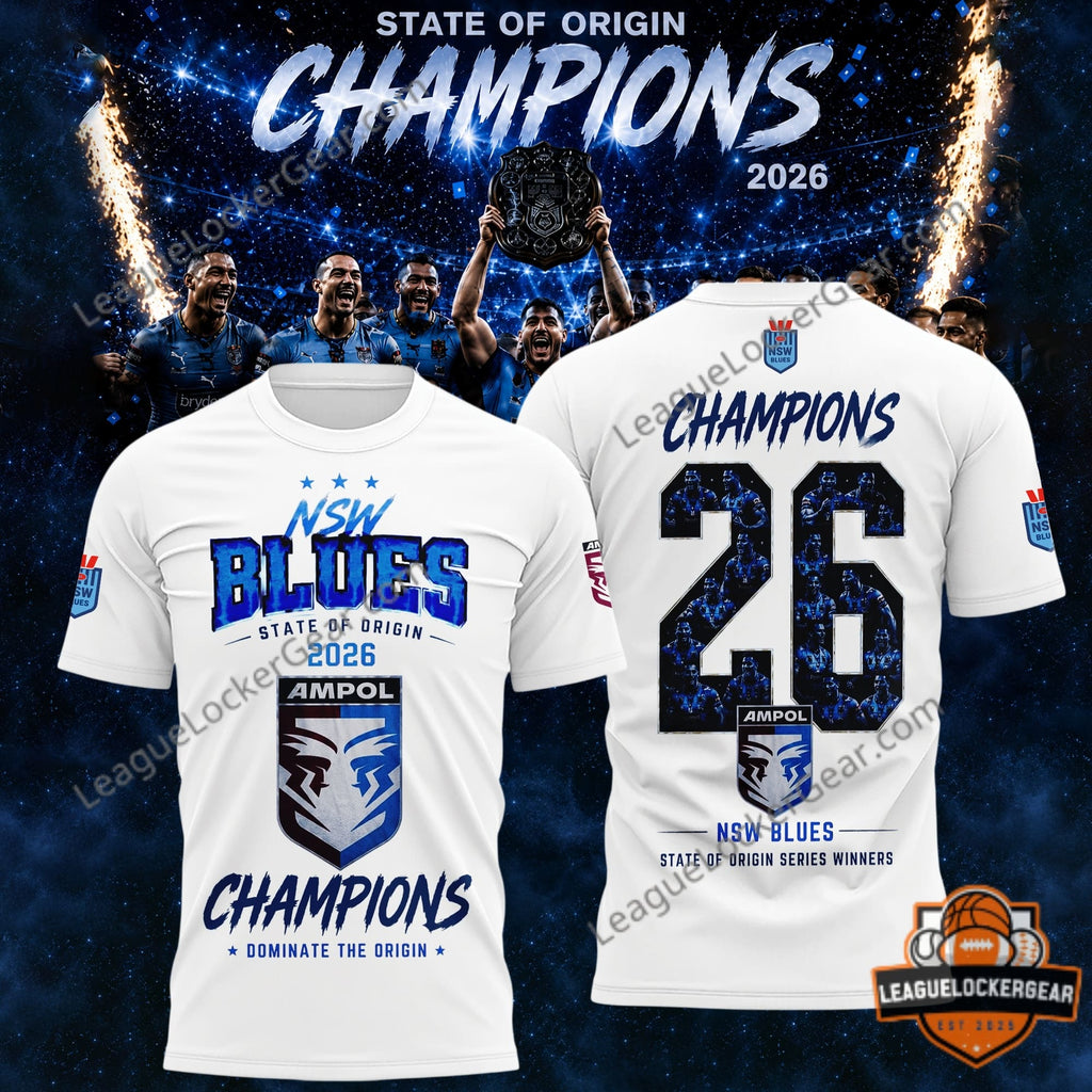 NSW Blues State of Origin 2026 Champions T-Shirt