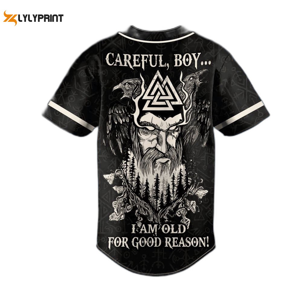 Old For Good Reason Viking Custom Baseball Jersey For Men Women, skull lover, Baseball Fans Gift - lylyprint.com
