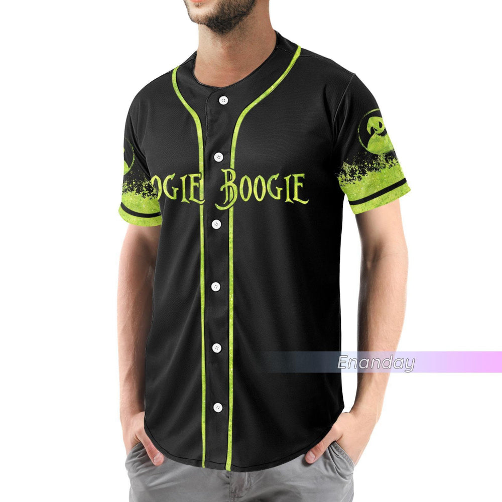 Nightmare Before Baseball: Oogie Boogie Jersey for Men - Spooky Halloween Horror Movie Shirt - Bafud