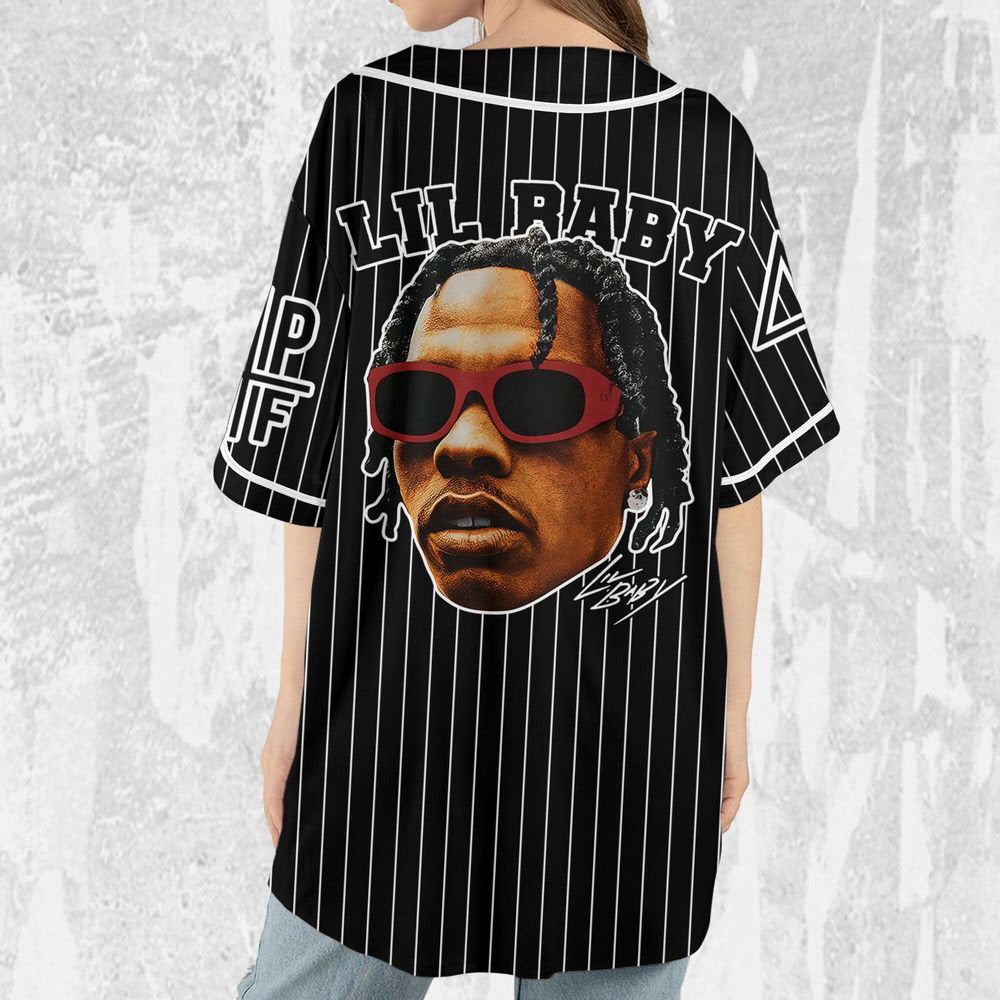 Personalize Lil Baby Black Color Jersey, Lil Baby Baseball Jersey, Lil Baby Rap Jersey - lylyprint.com
