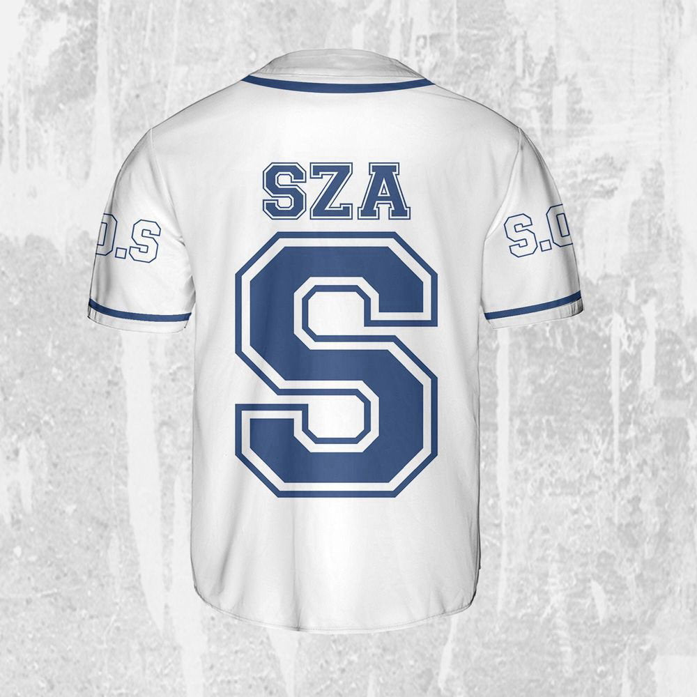 Personalize SZA Awesome Blue And White Color Jersey, Sza Baseball Jersey - lylyprint.com