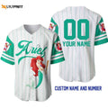 Personalized Ariel Princess The Little Mermaid All Over Print Pinstripe Baseball Jersey - lylyprint.com