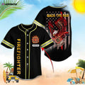Personalized Back The Red Firefighters Baseball Jersey - Aopprinter