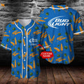 Custom Bud Light Beer Wheat Pattern 3D Baseball Jersey - Unisex Gift for Men & Women - lylyprint.com