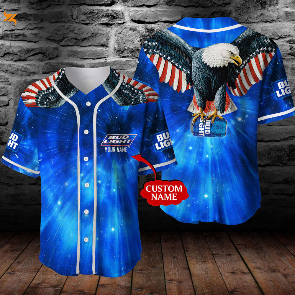 Personalized Bud Light USA Eagle All Over Print 3D Unisex Baseball Jersey - lylyprint.com