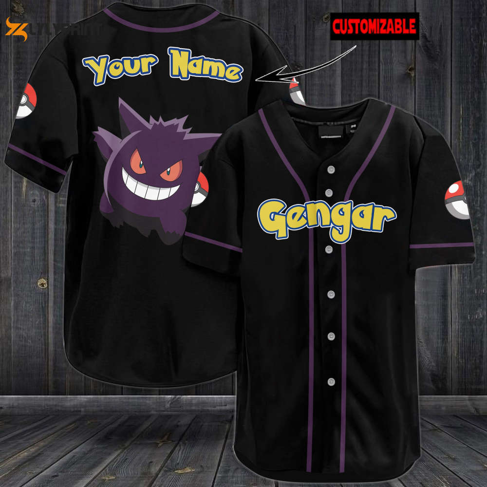 Personalized Gengar Baseball Jersey - lylyprint.com