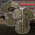 Personalized Green Bay Packers Army Baseball Jersey Shirt - Aopprinter