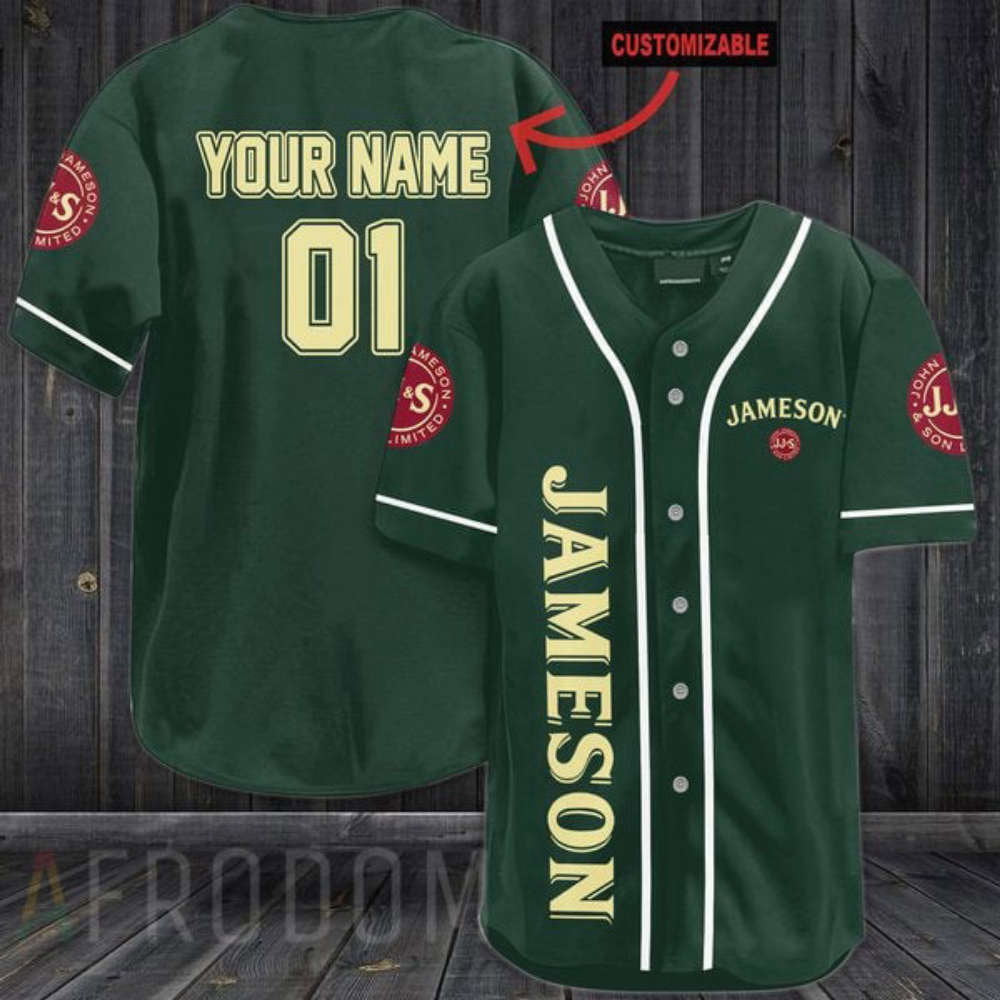 Personalized Green Jameson Whiskey Baseball Jersey - Aopprinter