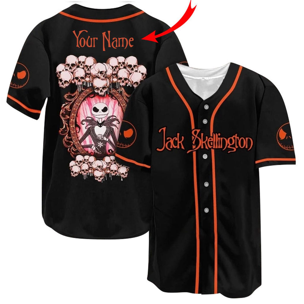 Personalized Jack Skellington Skull Baseball Jersey - Gift for Men Women - Gift for Men Women - lylyprint.com