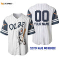 Personalized Olaf Snowman Frozen All Over Print Pinstripe Baseball Jersey - Gift for Men Women - lylyprint.com