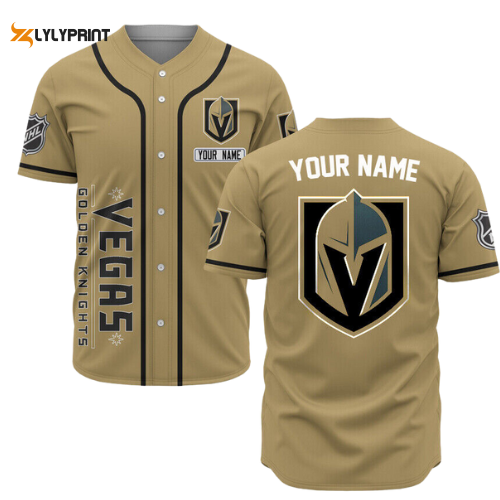 Personalized Vegas Golden Knights Baseball Jersey Custom Name For Fans Gift for Men Dad - lylyprint.com