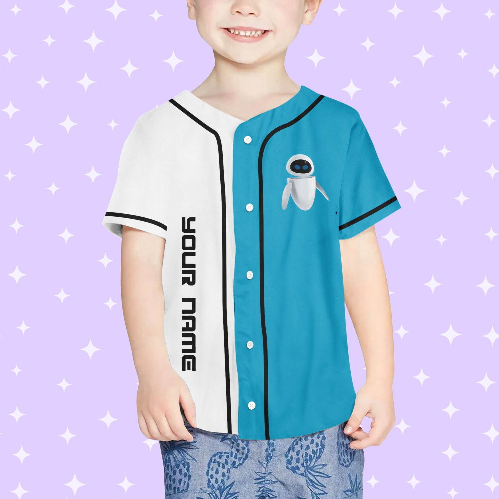 Personalized Wall E Eve Half And Half Baseball Jersey - lylyprint.com