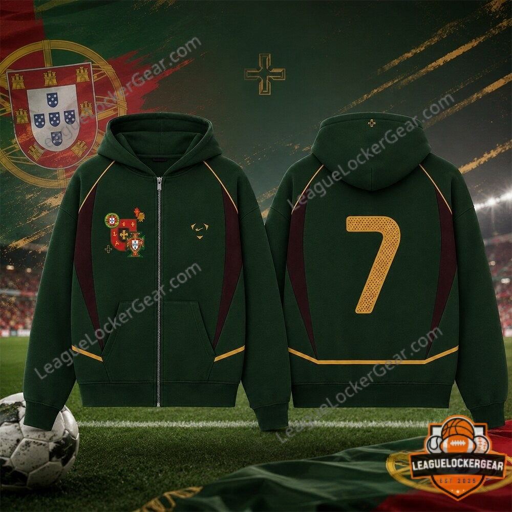 Portugal National Football Team Cristiano Ronaldo Zip Hoodie