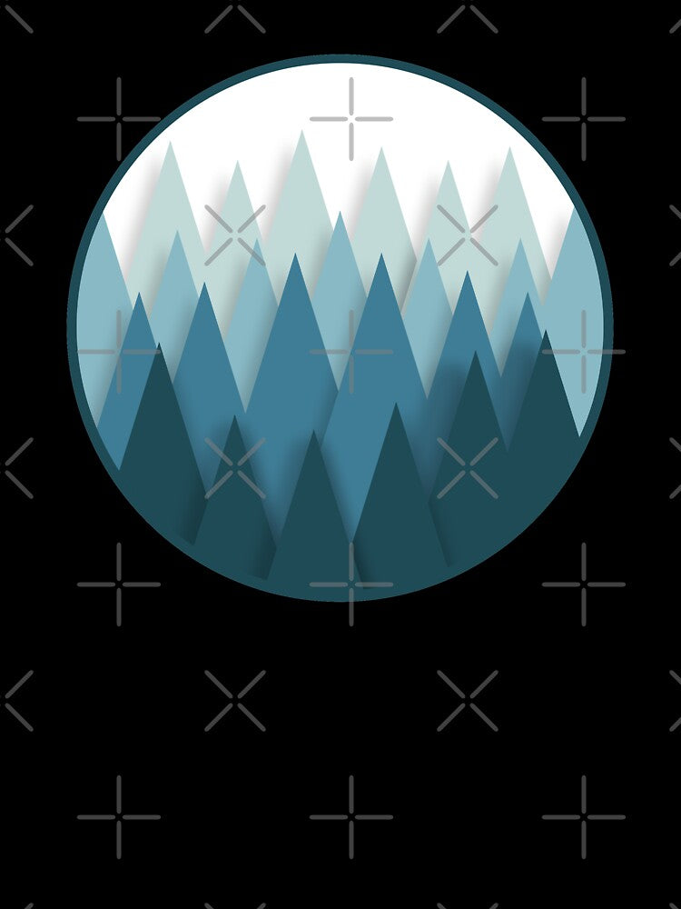 Minimalist Mountain, Forest, Into the Wild, Mountain Illustration by bluesky26