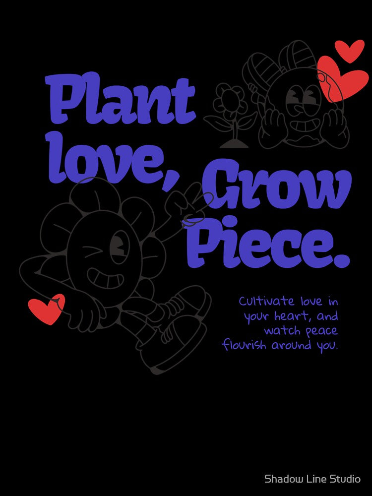 Blue Doodle Plants | Hand‑Drawn Botanical Graphic Tee by Shadow Line Studio