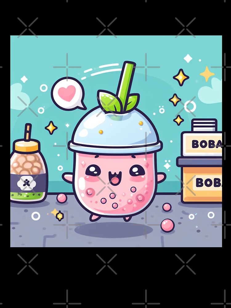 kawaii strawberry bubble tea looking for boba by SaraDatCool