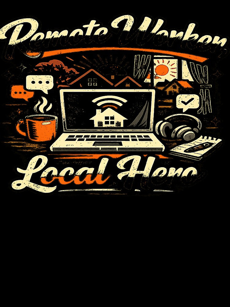 Remote Worker Local Hero Funny Work From Home T-Shirt Gift for Remote Employees by Joedohtho