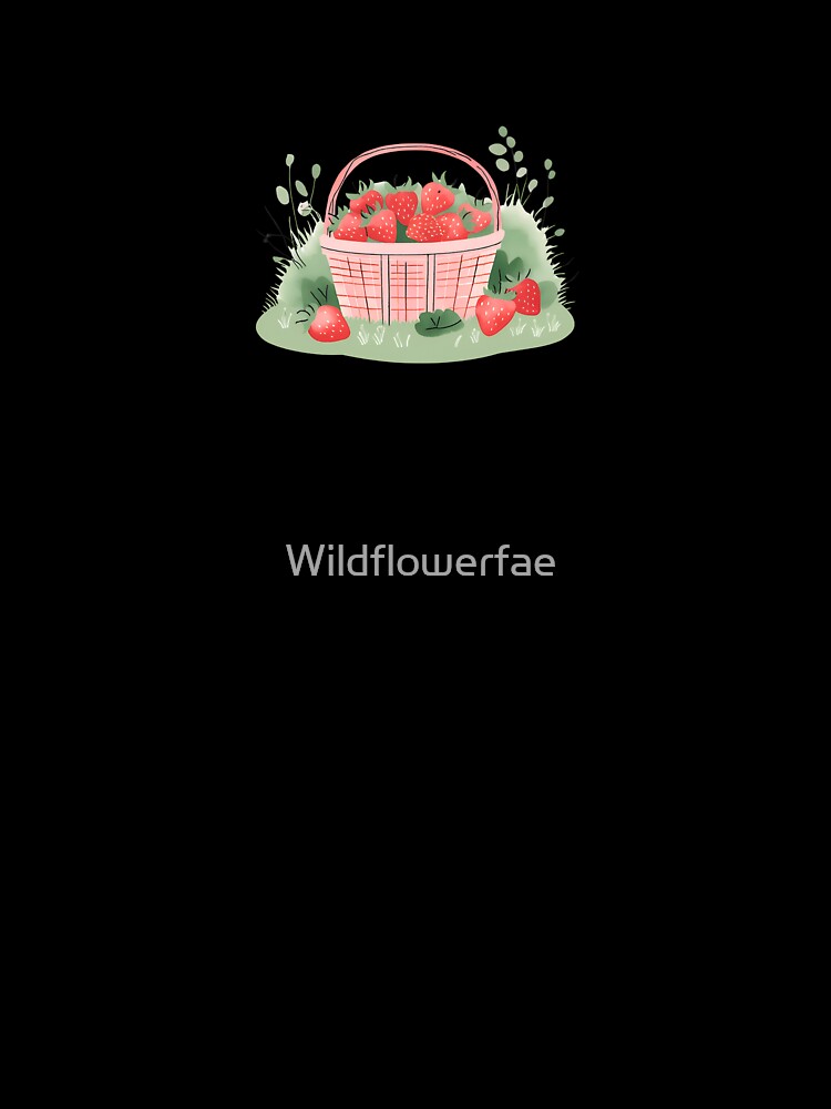 Cottagecore Strawberries in Picnic Basket by Wildflowerfae
