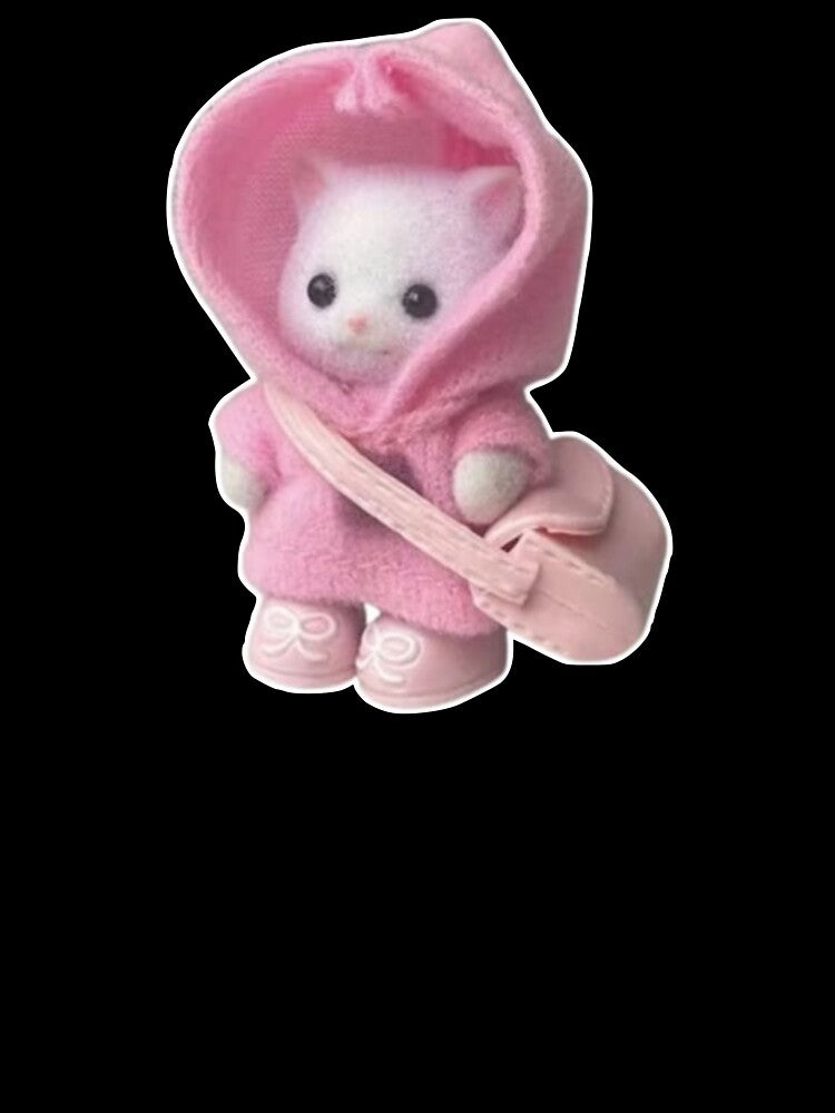 pink hoodie sylvanian families calico critters kitten by teethfairy