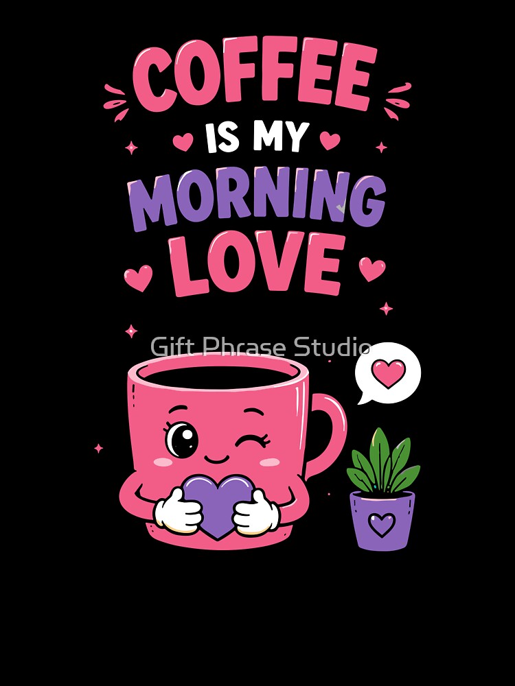 Coffee Is My Morning Love Language Funny Quote by Gift Phrase Studio