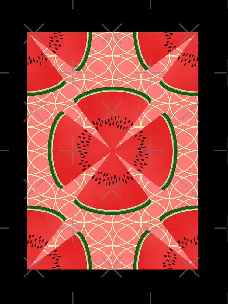 Watermelon Poppy Pattern on Pink by MerryMakewell