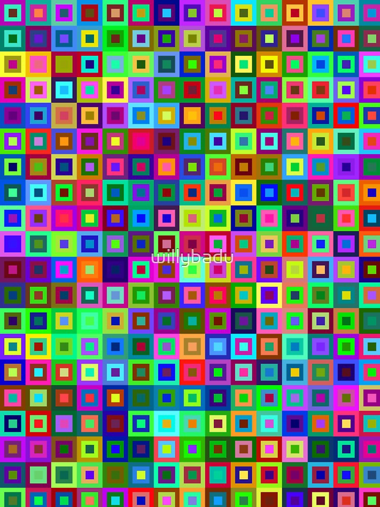 3D Metallic Rave Squares Acid Trip Black Light Hologram by willybadu