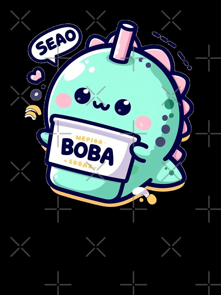 little green dinosaur as a bubble tea with boba stickers and much for! by SaraDatCool