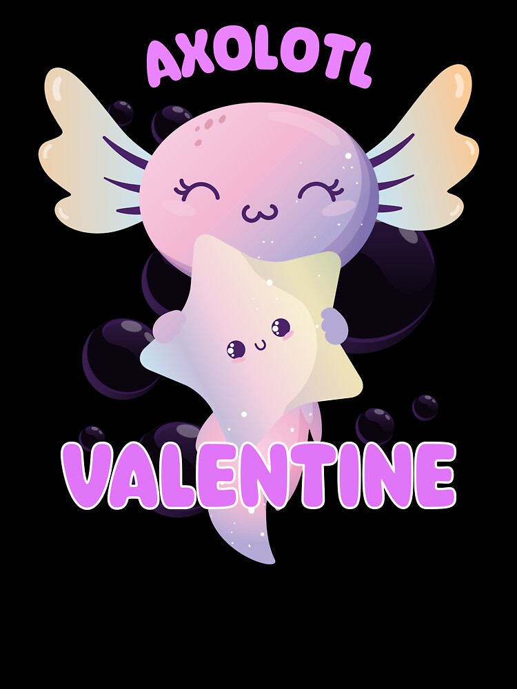Axolotl Valentine - Playful Axolotl Valentine by Fede Prints