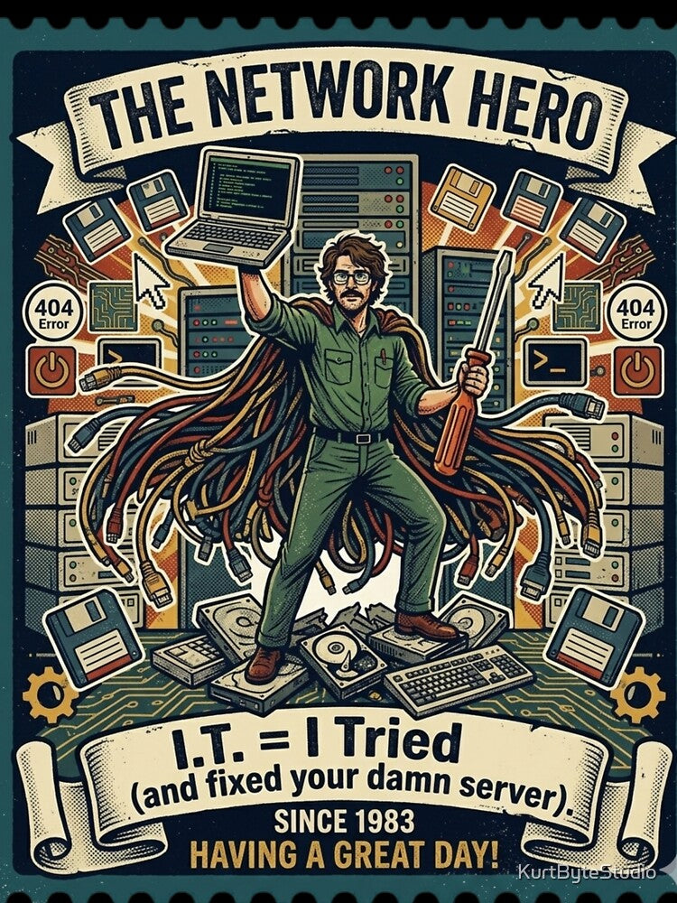 Tech Support Hero  Saving Computers Since Day One by KurtByteStudio