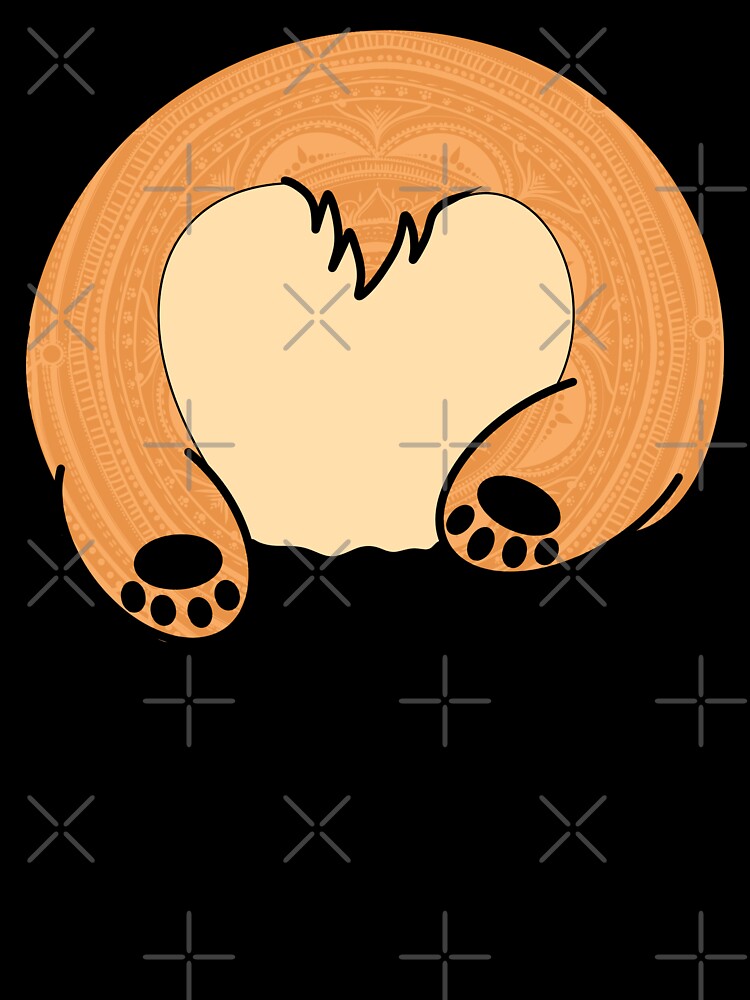 Mandala Corgi Butt- Tan and Dark Orange by LordGraceArt