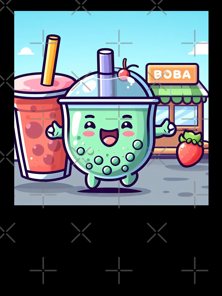 Green bubble tea juice outside a boba shop for stickers and more. by SaraDatCool