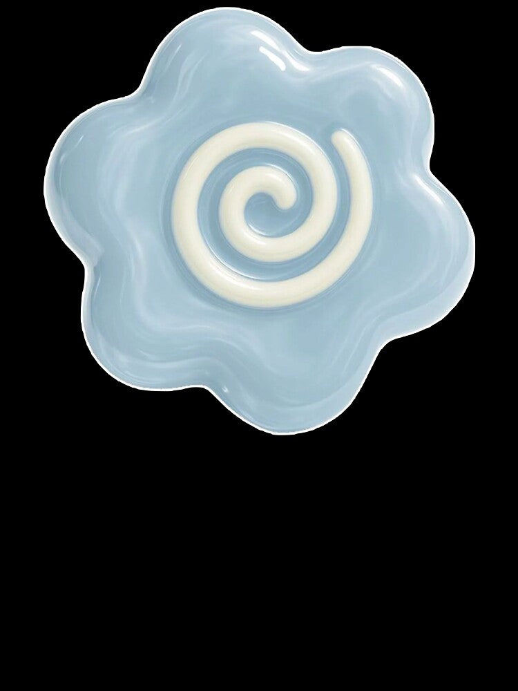 pastel blue flower button by teethfairy