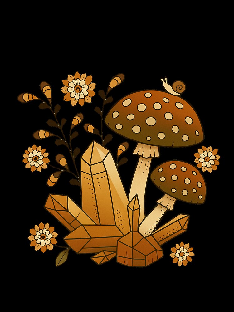 Mushrooms and Crystals in Autumn Style by VibesNunes.desigs