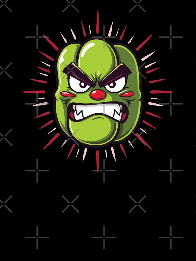 Angry Bell Pepper – Funny Food Cartoon Character by CrownedCanvas