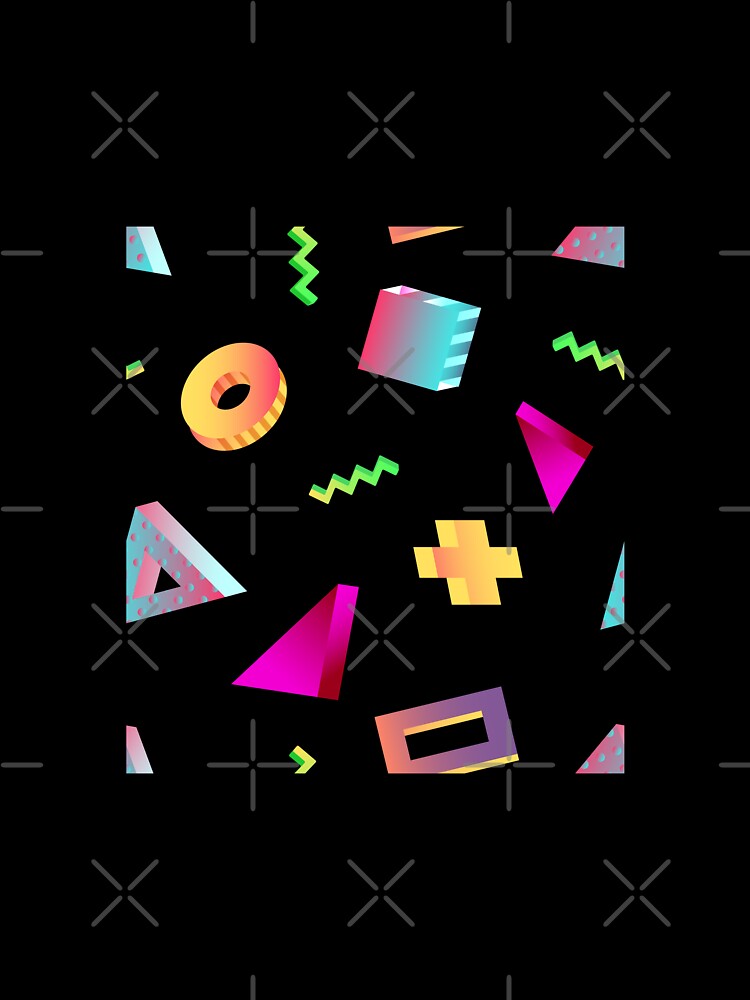 Colorful 80s Pop Funky Retro Memphis pattern by Shiraufa
