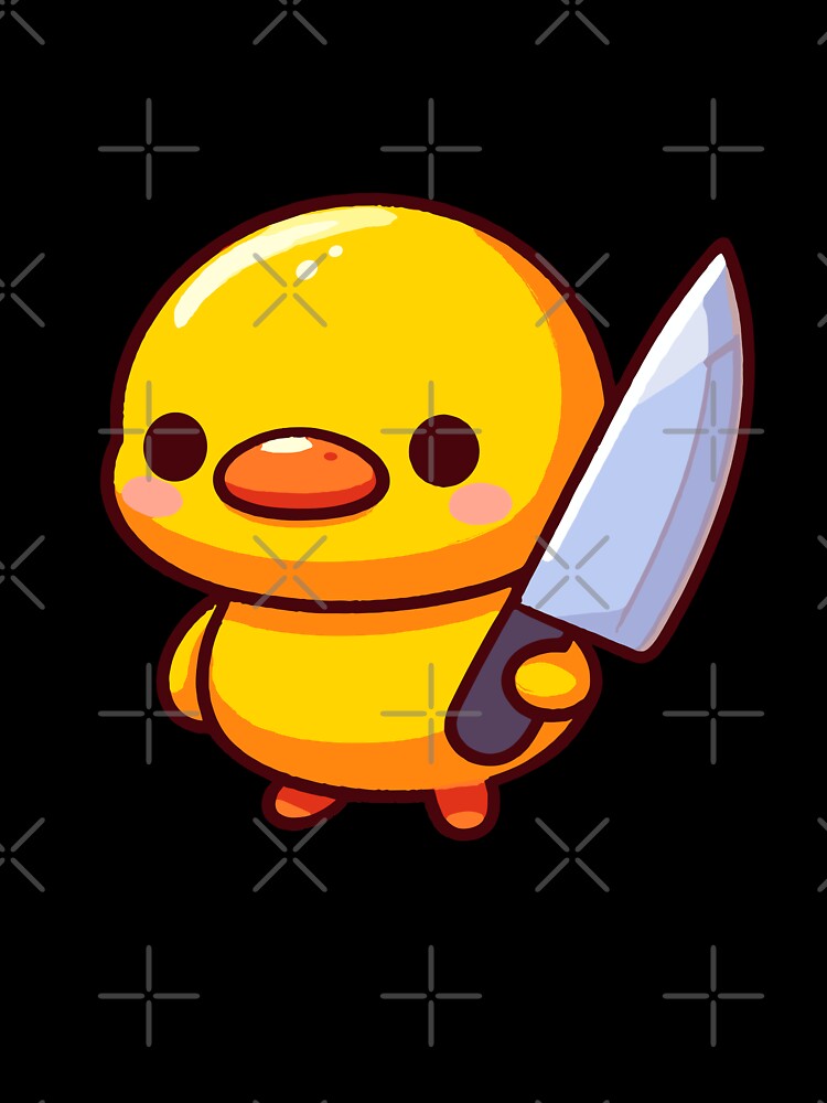 Cute Duck with Knife by Emegan Print Art