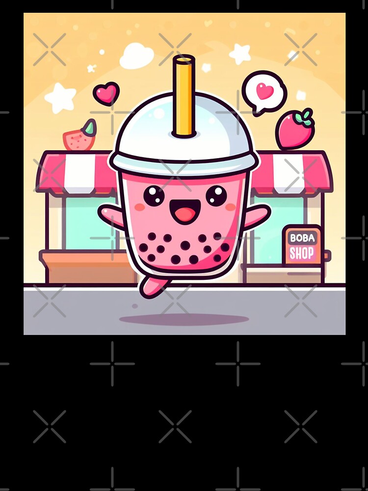 stawberry banada bubble tea with boba shop by SaraDatCool