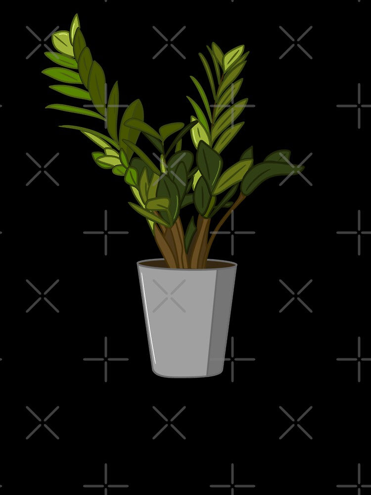 Minimalist ZZ Plant Sticker – Zamioculcas Indoor Houseplant Illustration by VectorsbyV