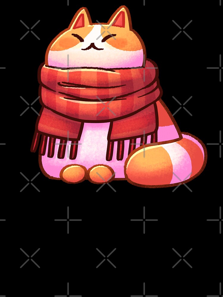 Chunky Cat Wearing a Warm Scarf by knitetgantt