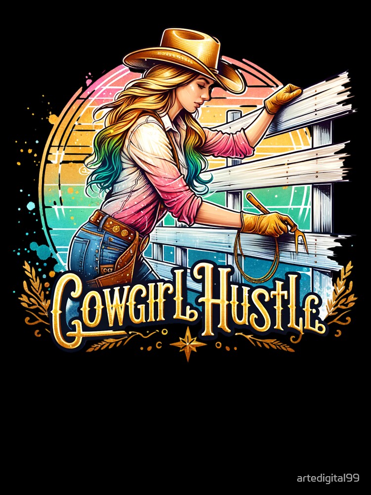 Wild West Cowgirl Hustle: Tshirts, Mugs, Stickers & More by artedigital99