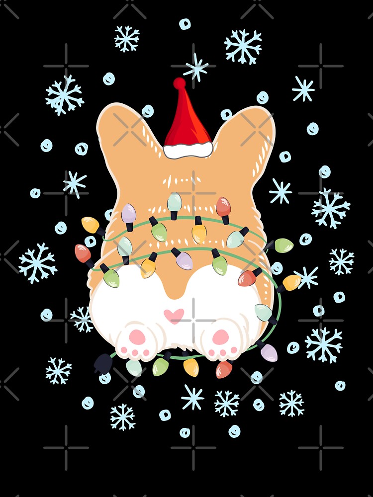 Cute Christmas Corgi Butt - Red 2 by Lulupainting
