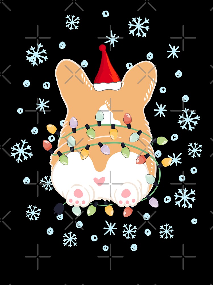 Cute Christmas Corgi Butt - Red 1 by Lulupainting