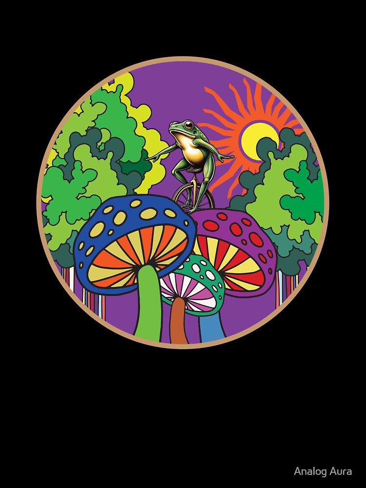 Trippy Frog on Psychedelic Mushrooms by Analog Aura