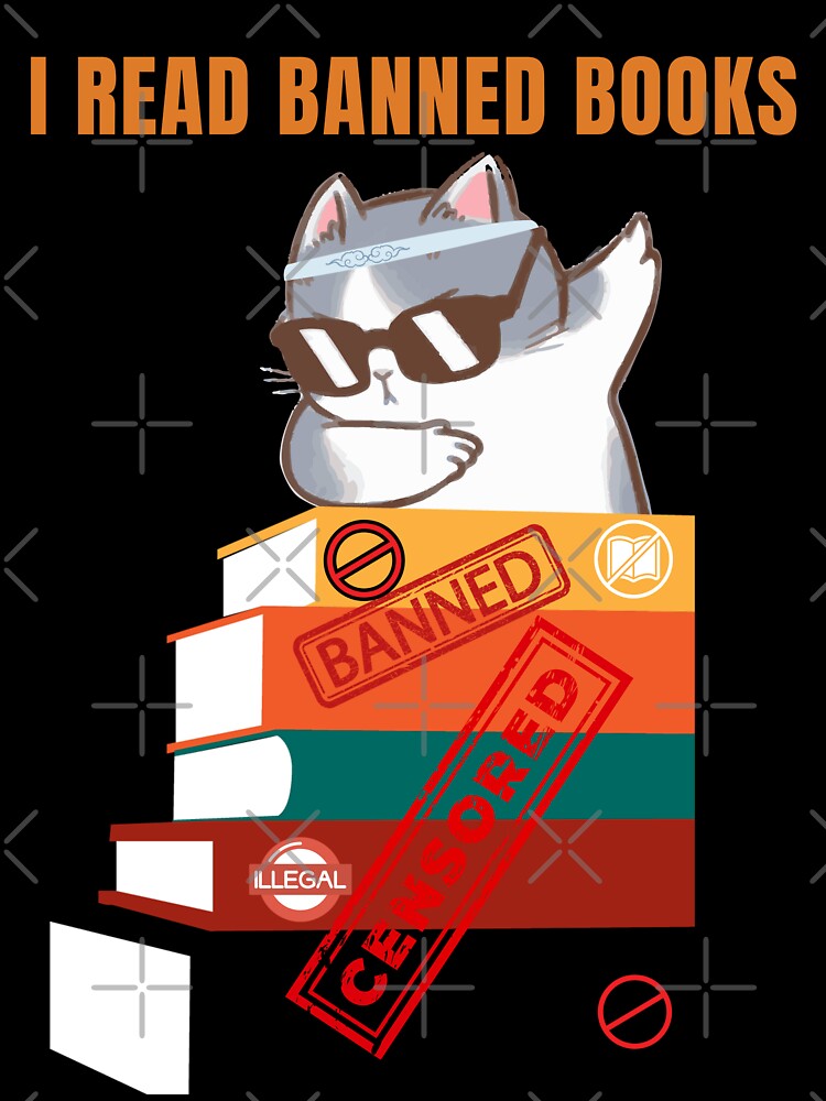 I Read What I Want Funny Dabbing Cat Reading Banned Books by Ahmed  Feki