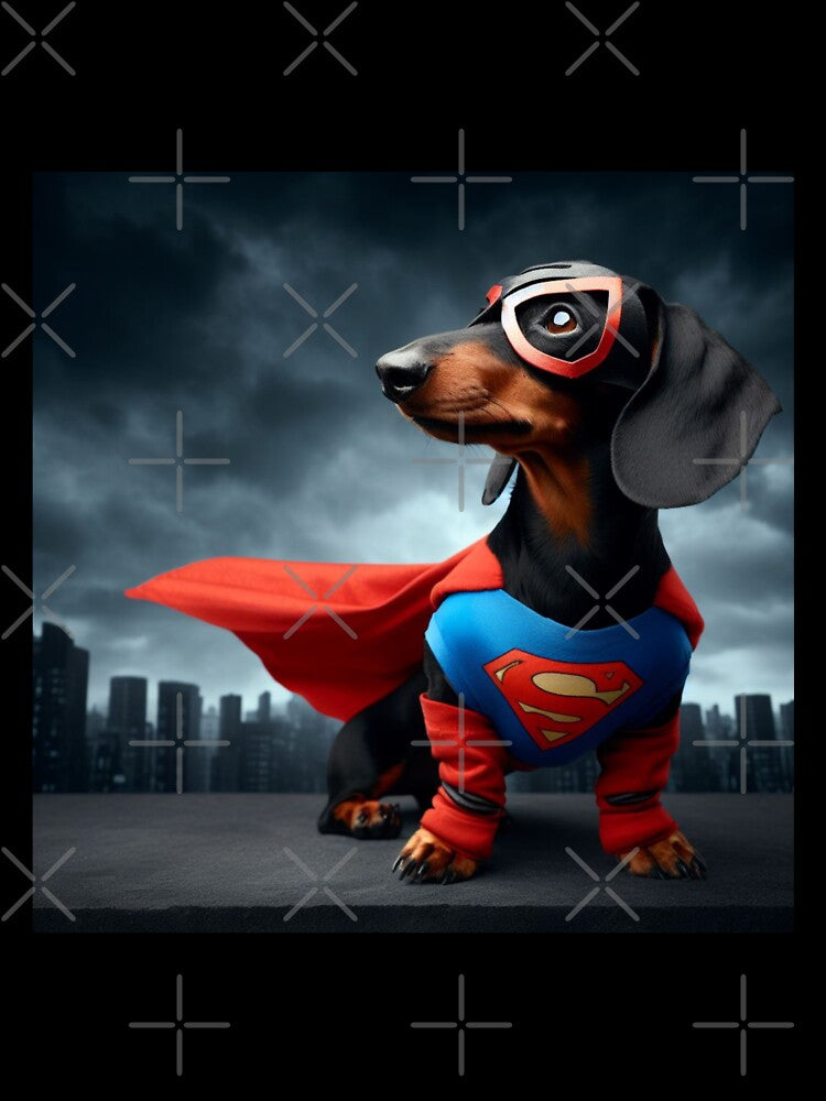 Superhero Dachshund: Tiny Hero, Big Bark by AIrtisticPrints