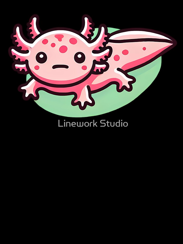Adorable Pink Axolotl. by Linework Studio