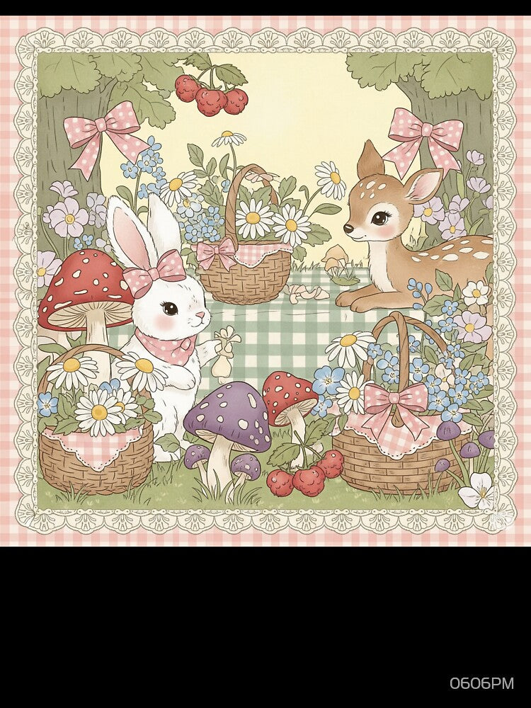 Cottage Picnic Bunny and Fawn by 0606PM