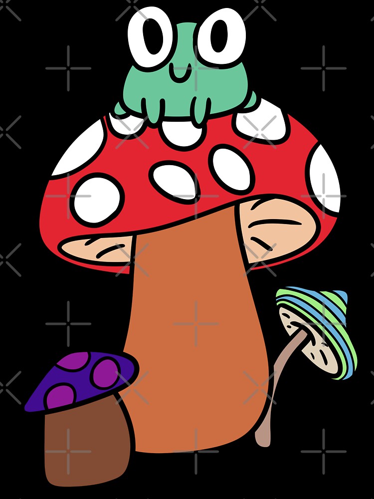 Cute frog sitting on a mushroom by Juxtathesis